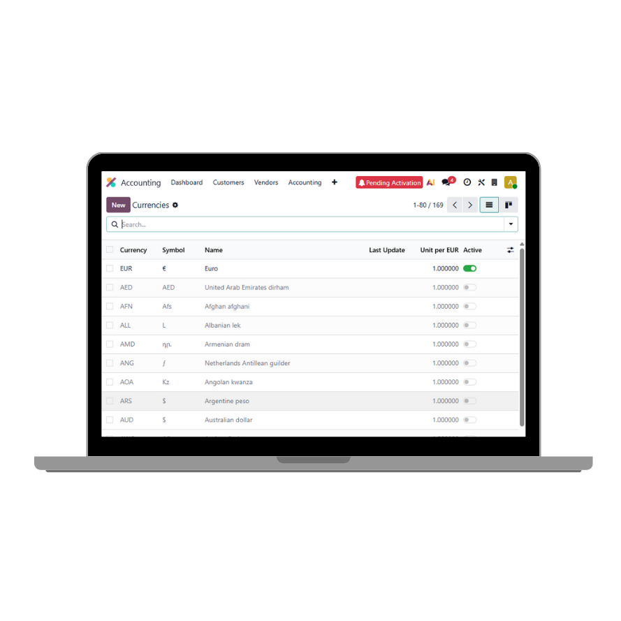 Native Multi-Currency with Real-Time Exchange Rates